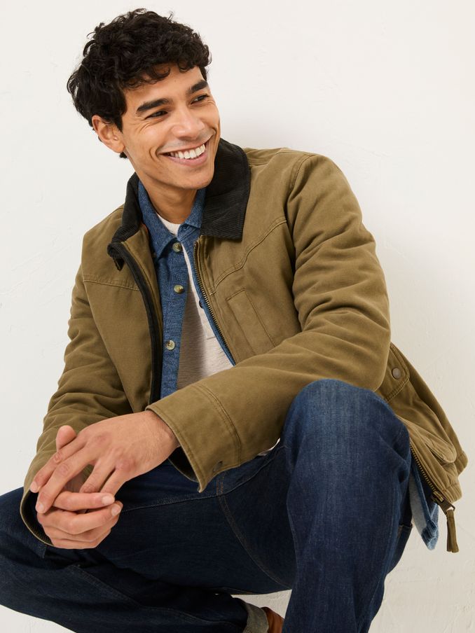 Khaki Green Canvas Jacket (E82932) | $170