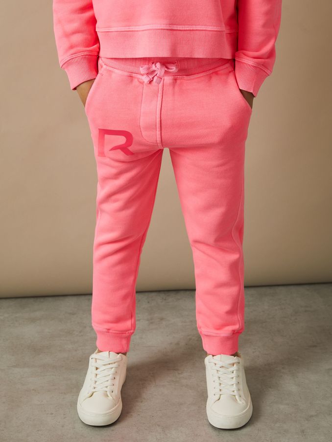 9-13 yrs Oversized Logo Cotton Blend Drawstring Joggers in Bright Pink (E84203) | €34