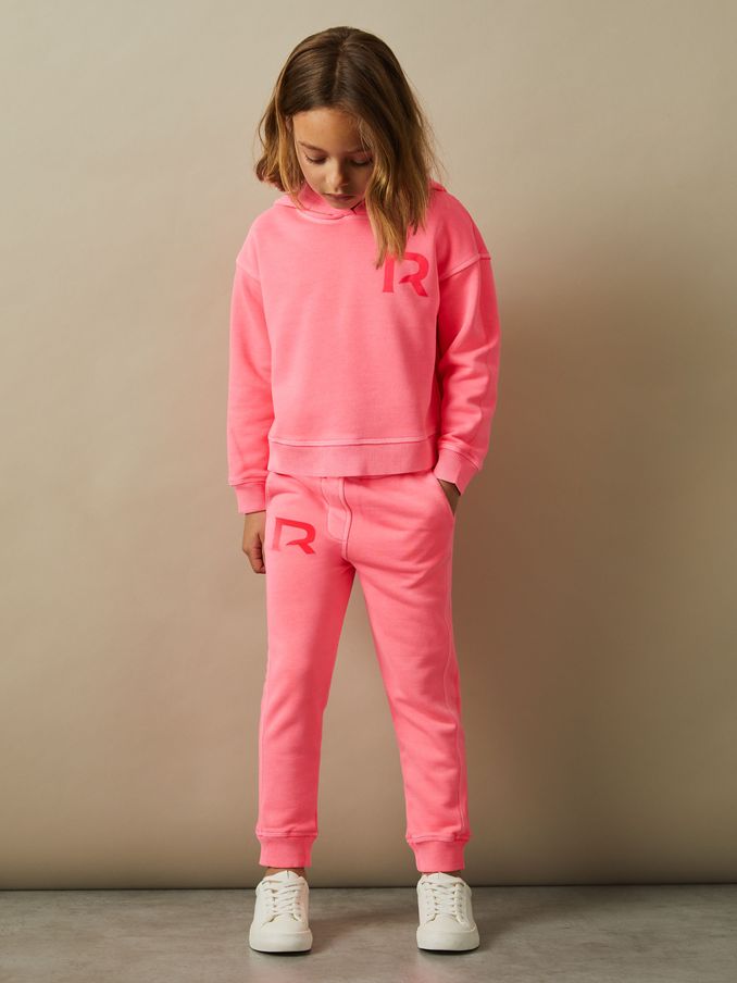 4-9 yrs Oversized Logo Cotton Blend Drawstring Joggers in Bright Pink (E84219) | €28