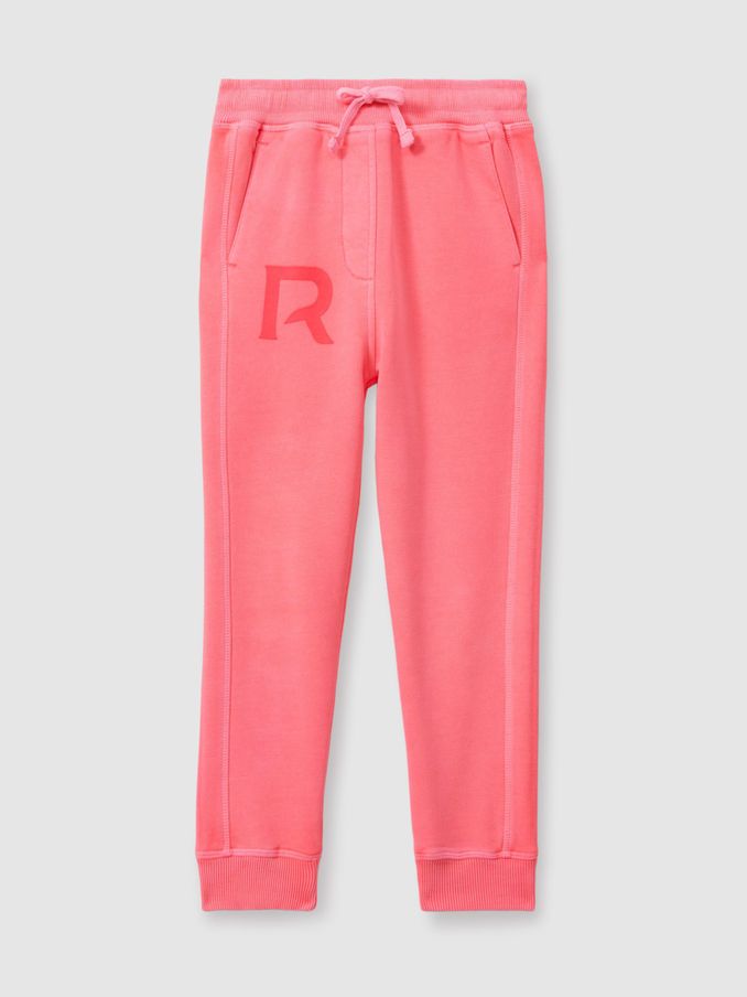 13-14 yrs Oversized Logo Cotton Blend Drawstring Joggers in Bright Pink (E84221) | €35