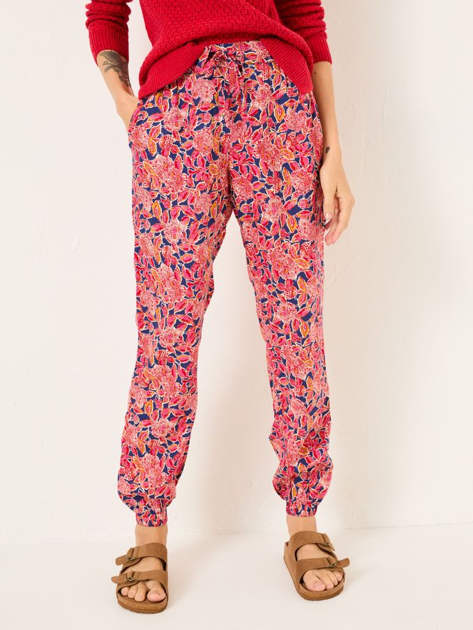 Lyme Pink Batik Floral Cuffed Jogger (E84495) | €55