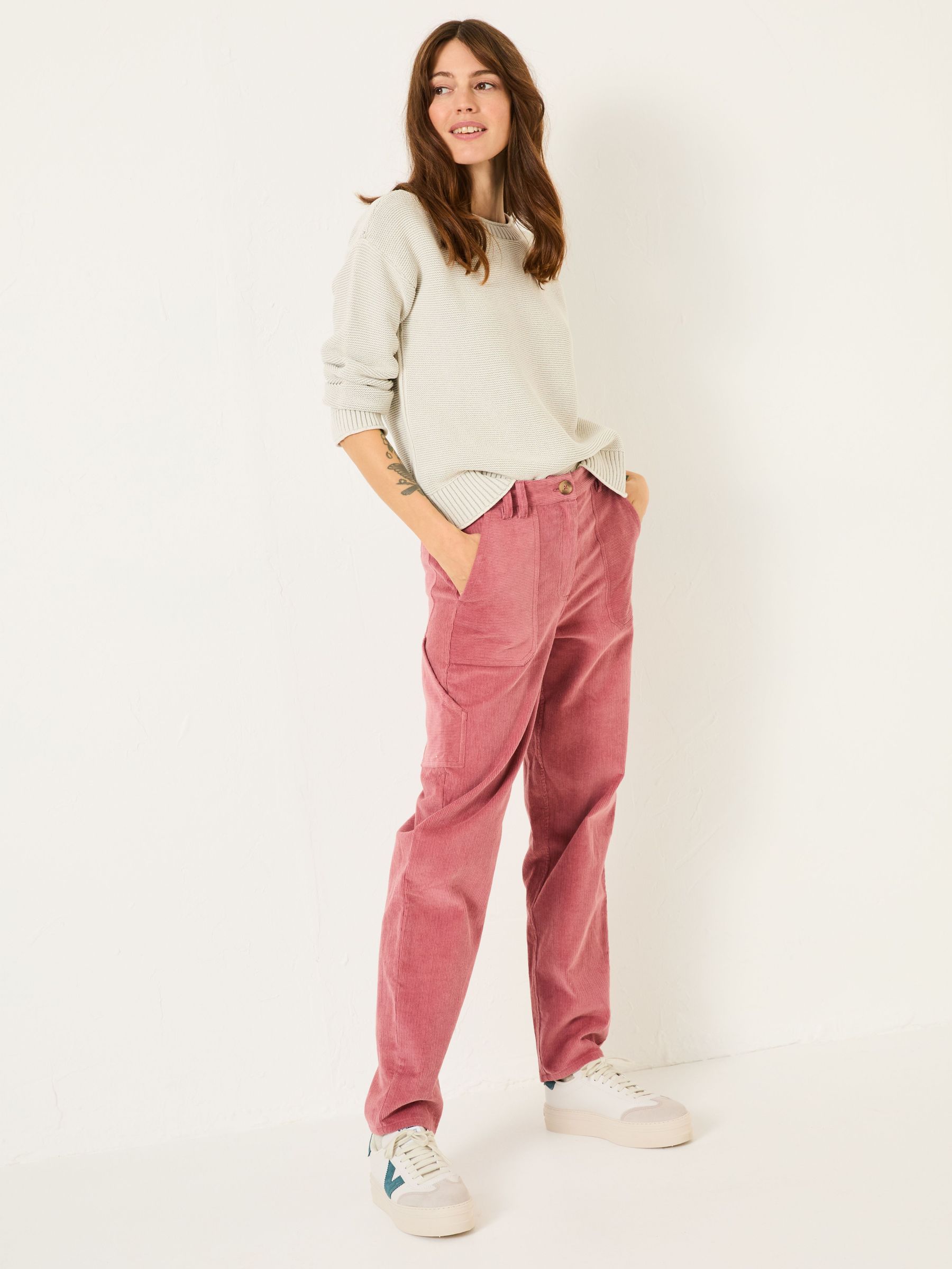 Chesil Blush Pink Cord Trousers (E84498) | $48