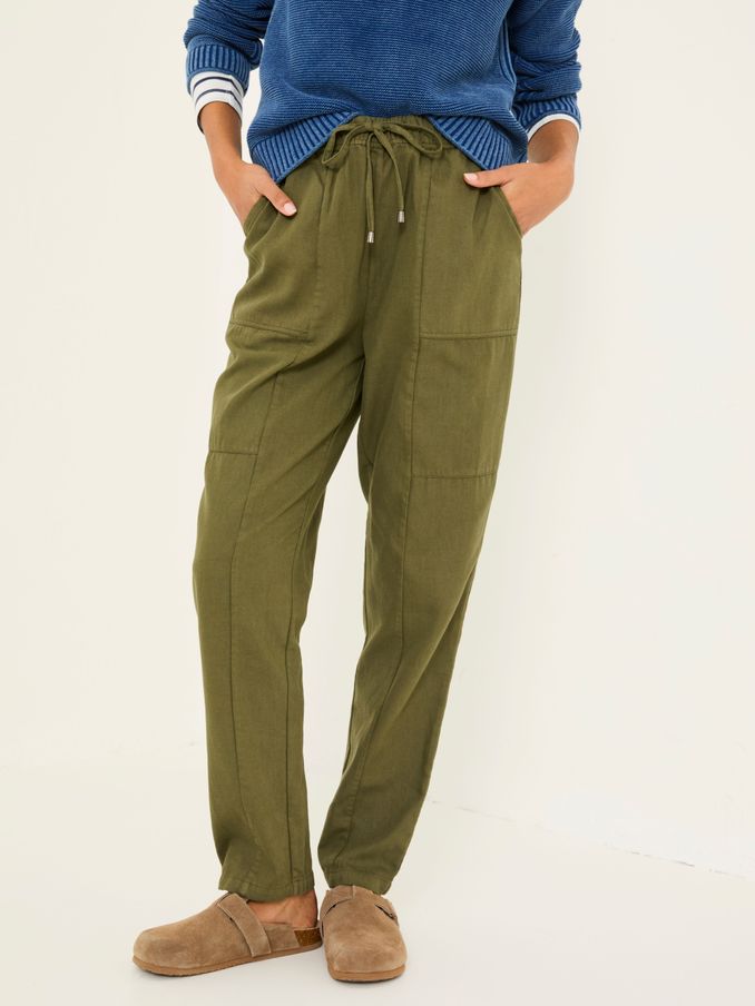 Hoyton Khaki Green Cargo Trousers (E84499) | $80