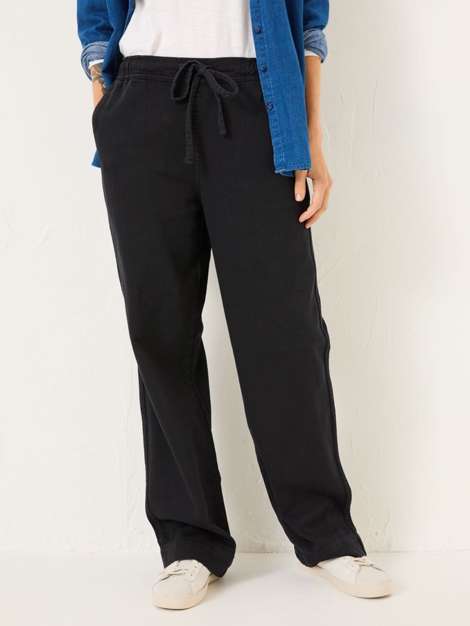 Ashby Charcoal Grey Wide Leg Trousers (E84505) | $84