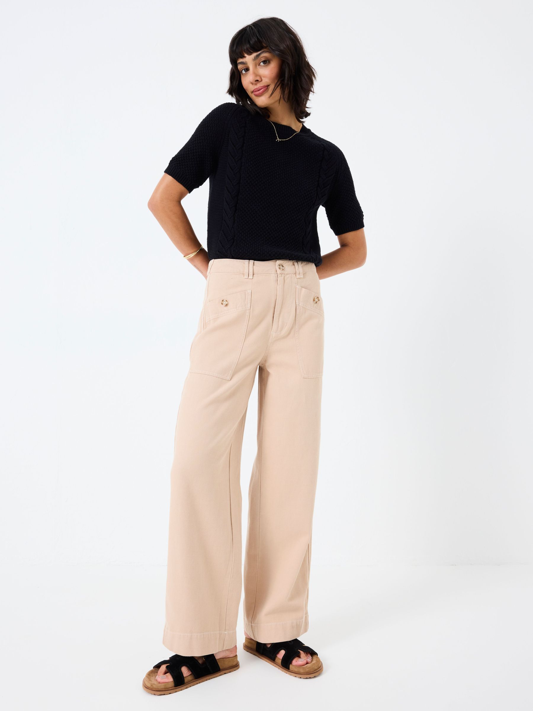 Eden Pale Pink Wide Leg Trousers (E84509) | €77.50