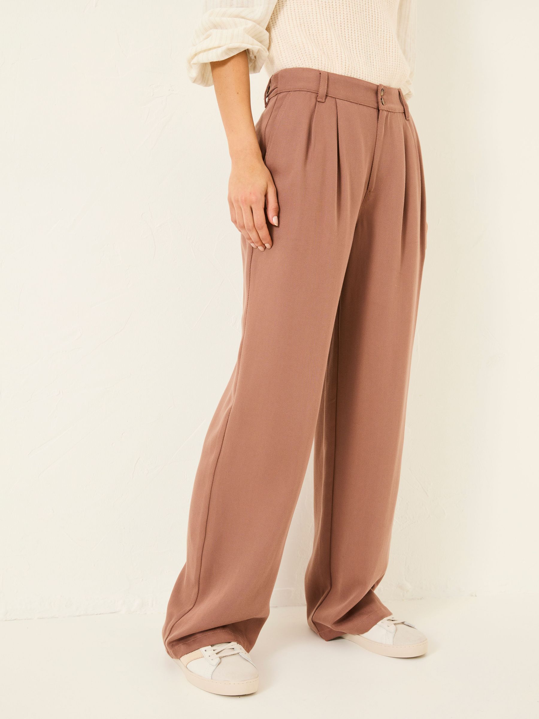 Ginger Terracotta Wide Leg Drape Trousers (E84517) | €52