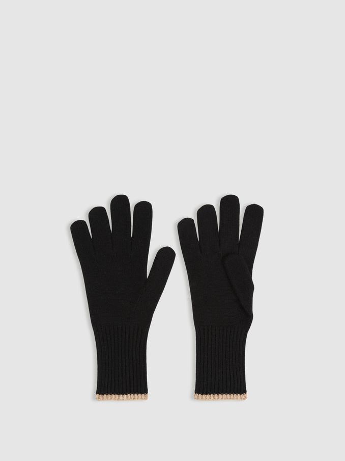 Gloves in Black/Camel (E84646) | US$75
