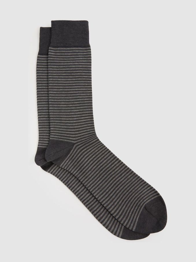 Striped Socks in Charcoal/Grey (E84650) | €9
