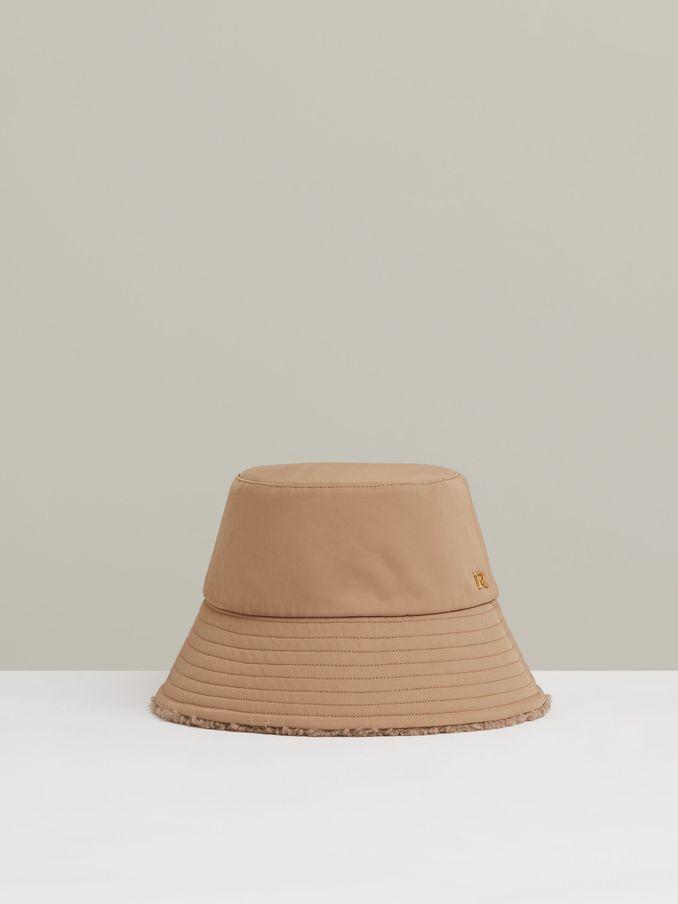 Wende-Fischerhut aus Fleece und Twill in Taupe (E84657) | 39 €