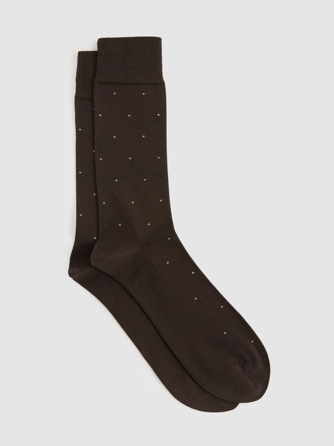 Polka Dot Socks in Chocolate (E84671) | €12