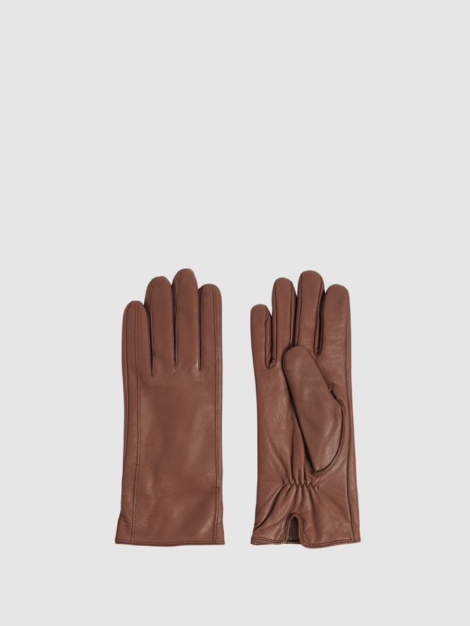 Leather Gloves in Tan (E84679) | €85