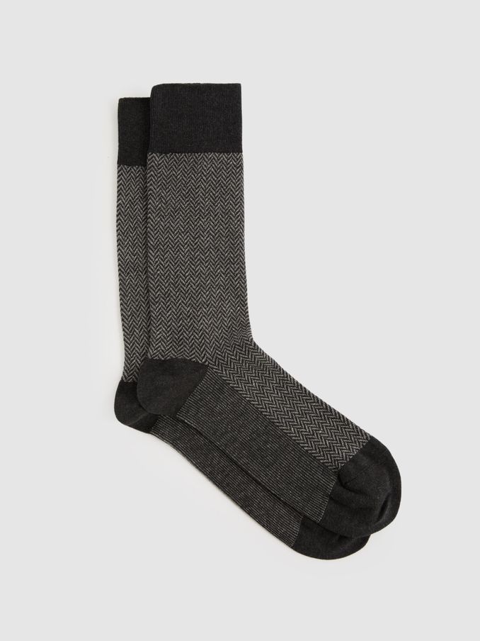 Cotton-blend Socks in Charcoal/Grey (E84682) | €12