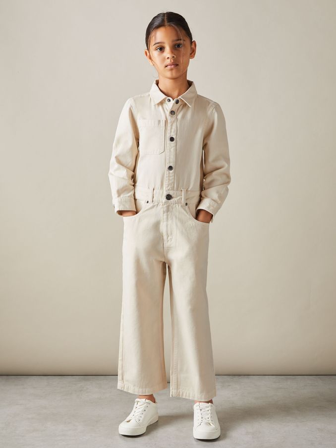 4-9 yrs Denim Wide Leg Jumpsuit in Ecru (E85669) | €36