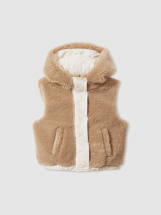 13-14 yrs Reversible Quilted Borg Gilet in Brown (E85671) | €83