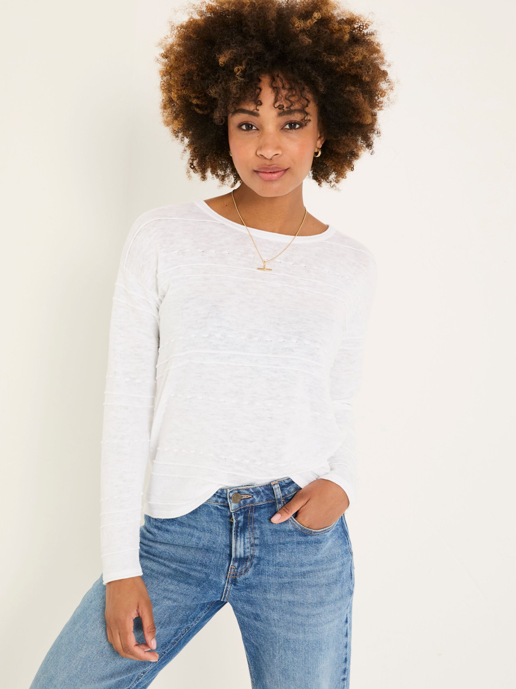 Isabelle White Knitted Jumper (E85954) | $85