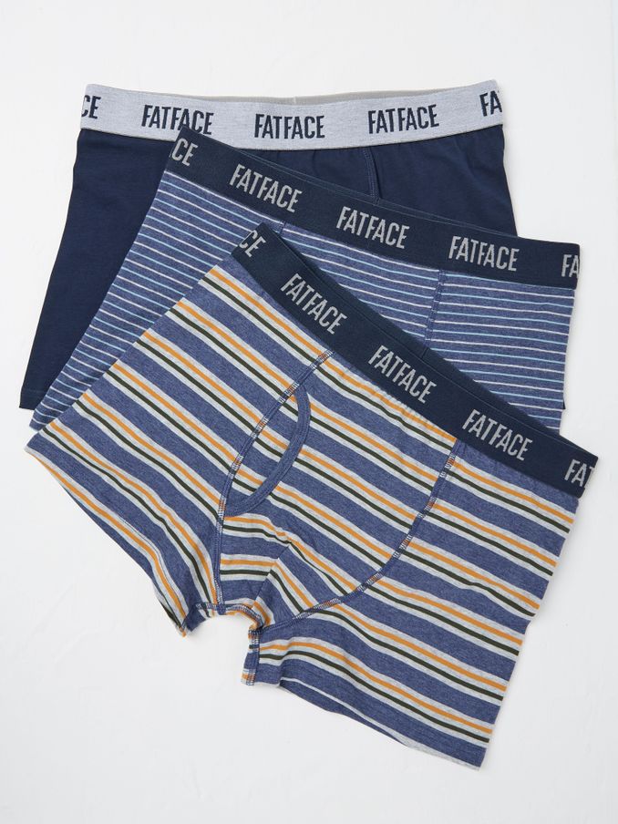 Navy Blue Stripe Classic Boxers 3 Pack (E86103) | $46