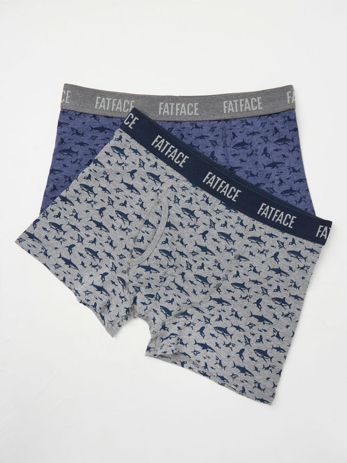 Grey & Blue Shark Classic Boxers 2 Pack (E86104) | $34