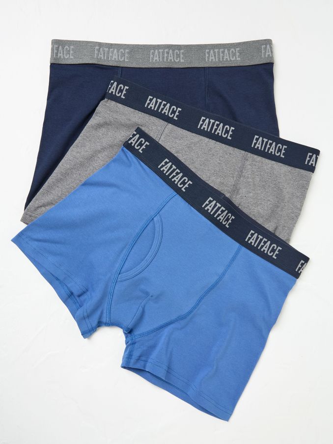 Blue & Grey Classic Boxers 3 Pack (E86105) | $46