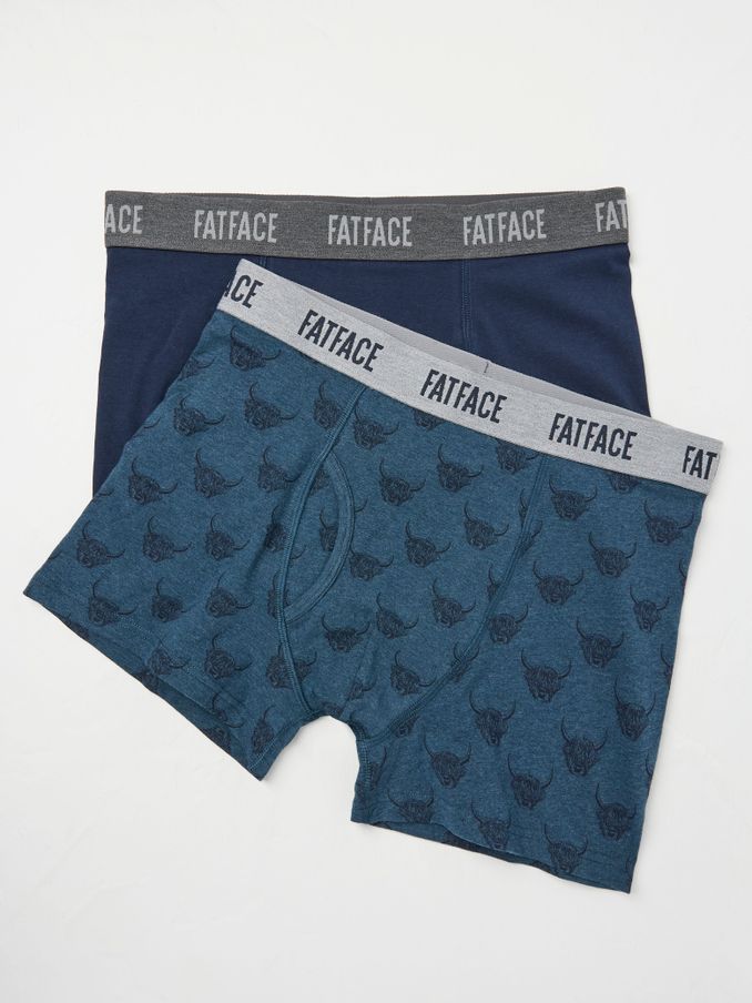 Teal Blue Cow Classic Boxers 2 Pack (E86107) | $34