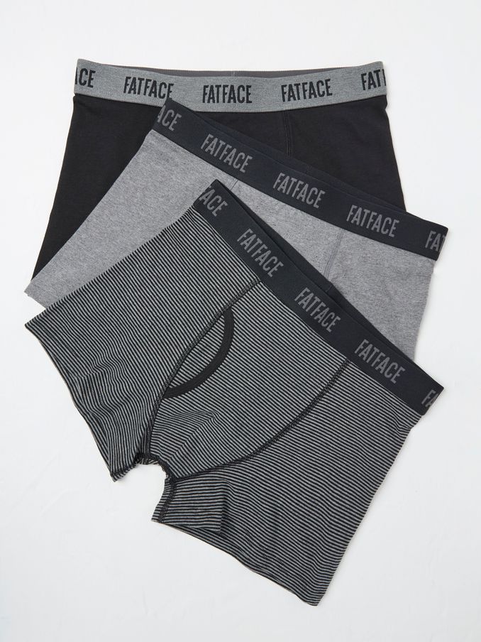 Black & Grey Classic Boxers 3 Pack (E86108) | $46