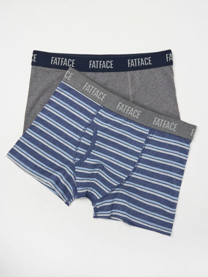 Grey & Blue Striped Classic Boxers 2 Pack (E86114) | $34