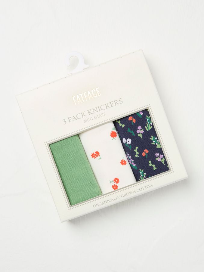 Navy/White/Green 3 Pack Knickers (E86200) | €23.50