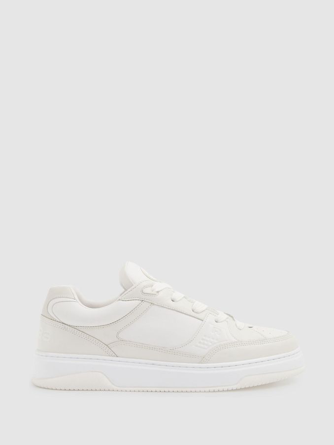 Panelled Leather Trainers in White (E86307) | €113