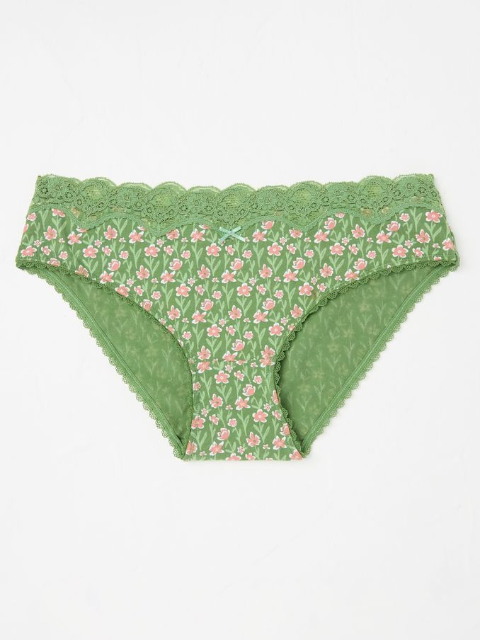 Green Linear Floral Mini Knickers (E86325) | €11.50