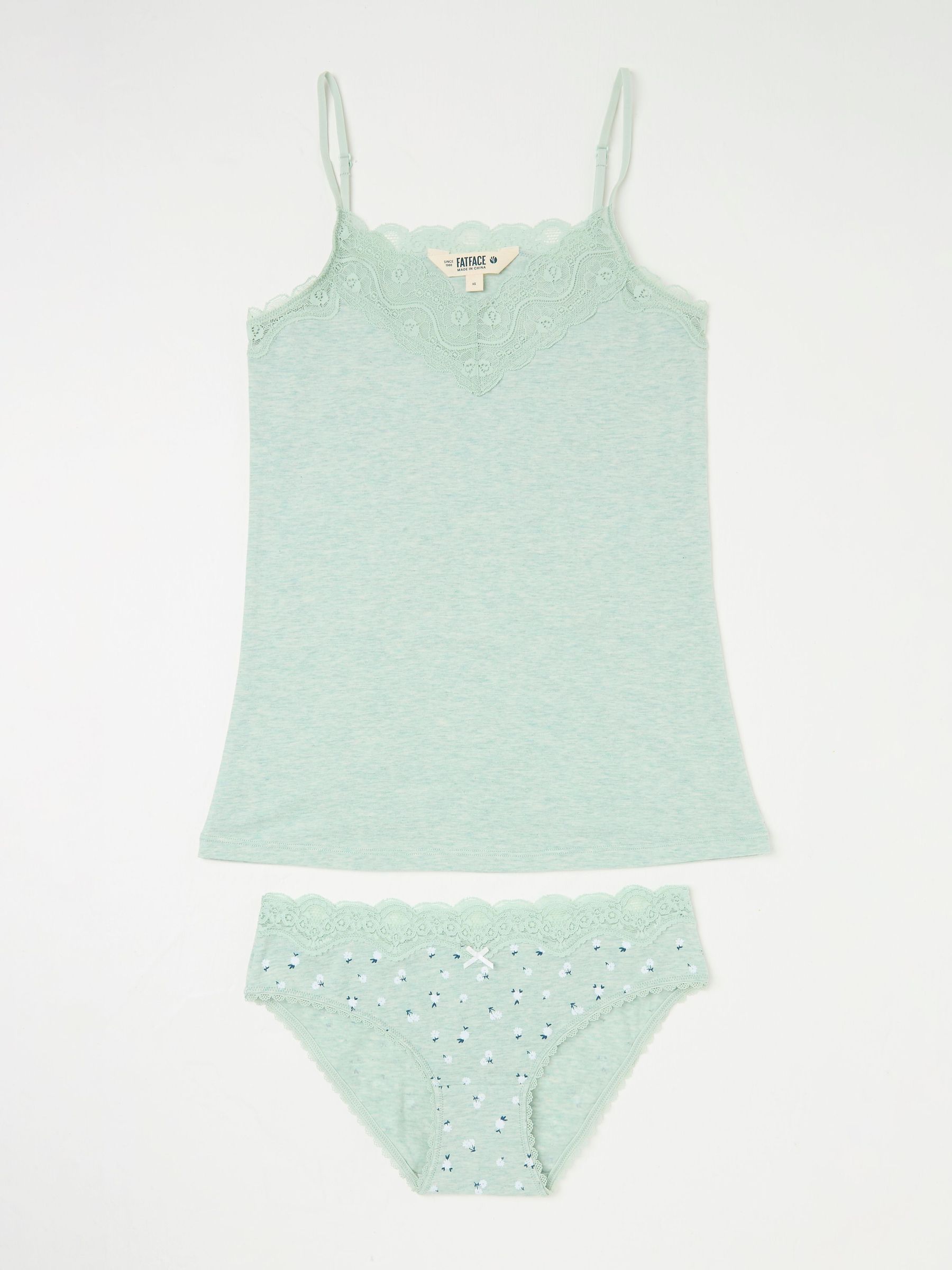 Green Floral Vest & Knicker Set (E86363) | €22