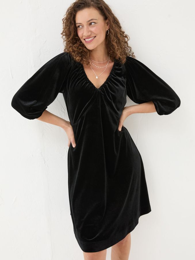Black Gracie Velvet Dress (E86549) | €47