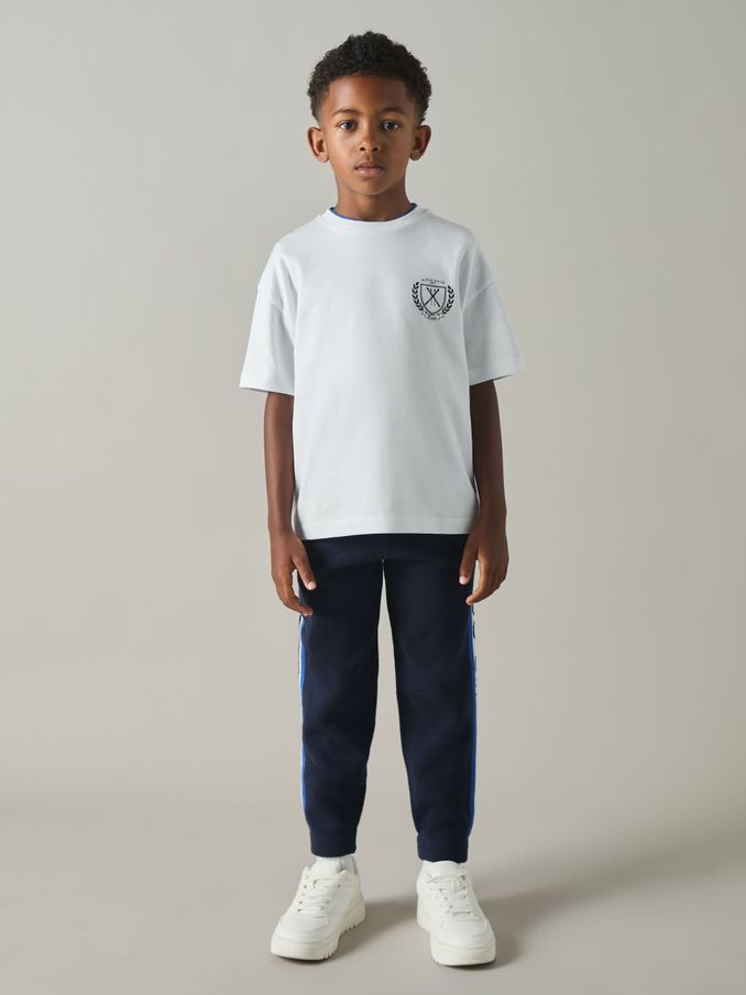 Cotton-Jersey Alpine Races-Print T-Shirt in White (E87450) | US$15