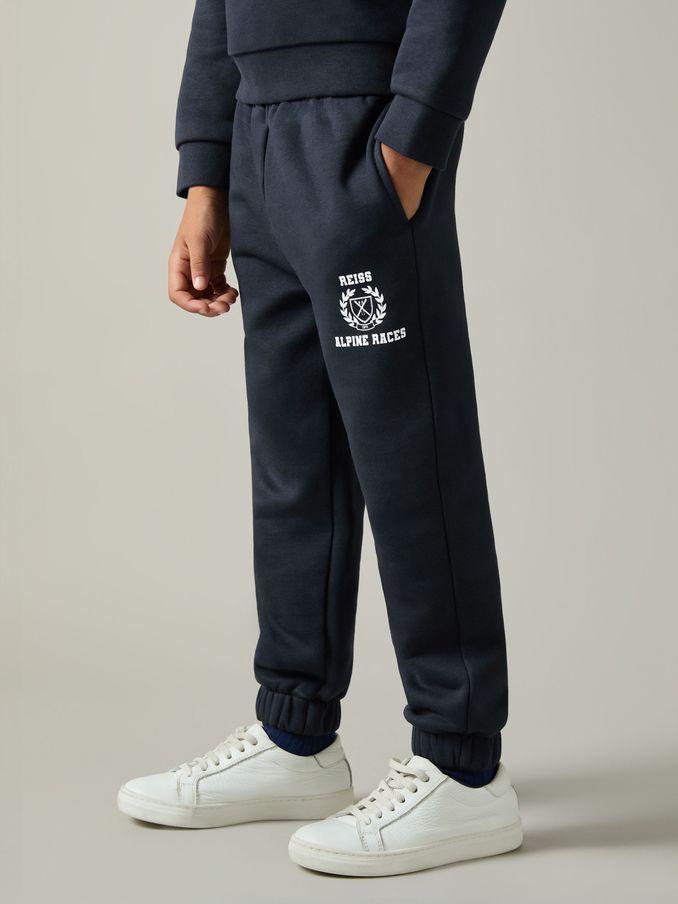 9-13 yrs Cotton-Blend Alpine Races Joggers in Navy/White (E87461) | US$34