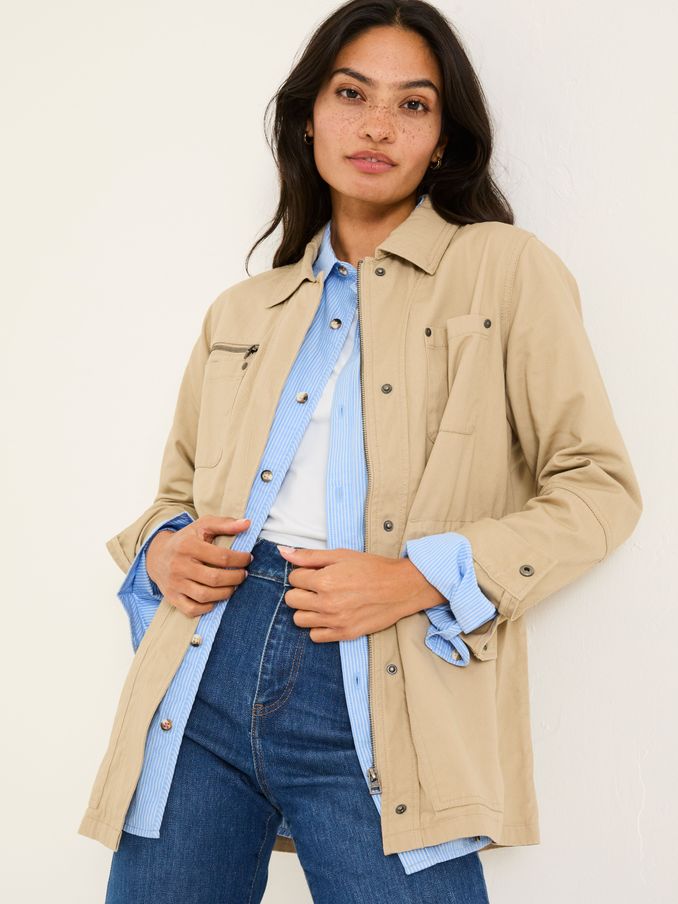 Laurie Stone 100% Cotton Field Jacket (E87900) | $122