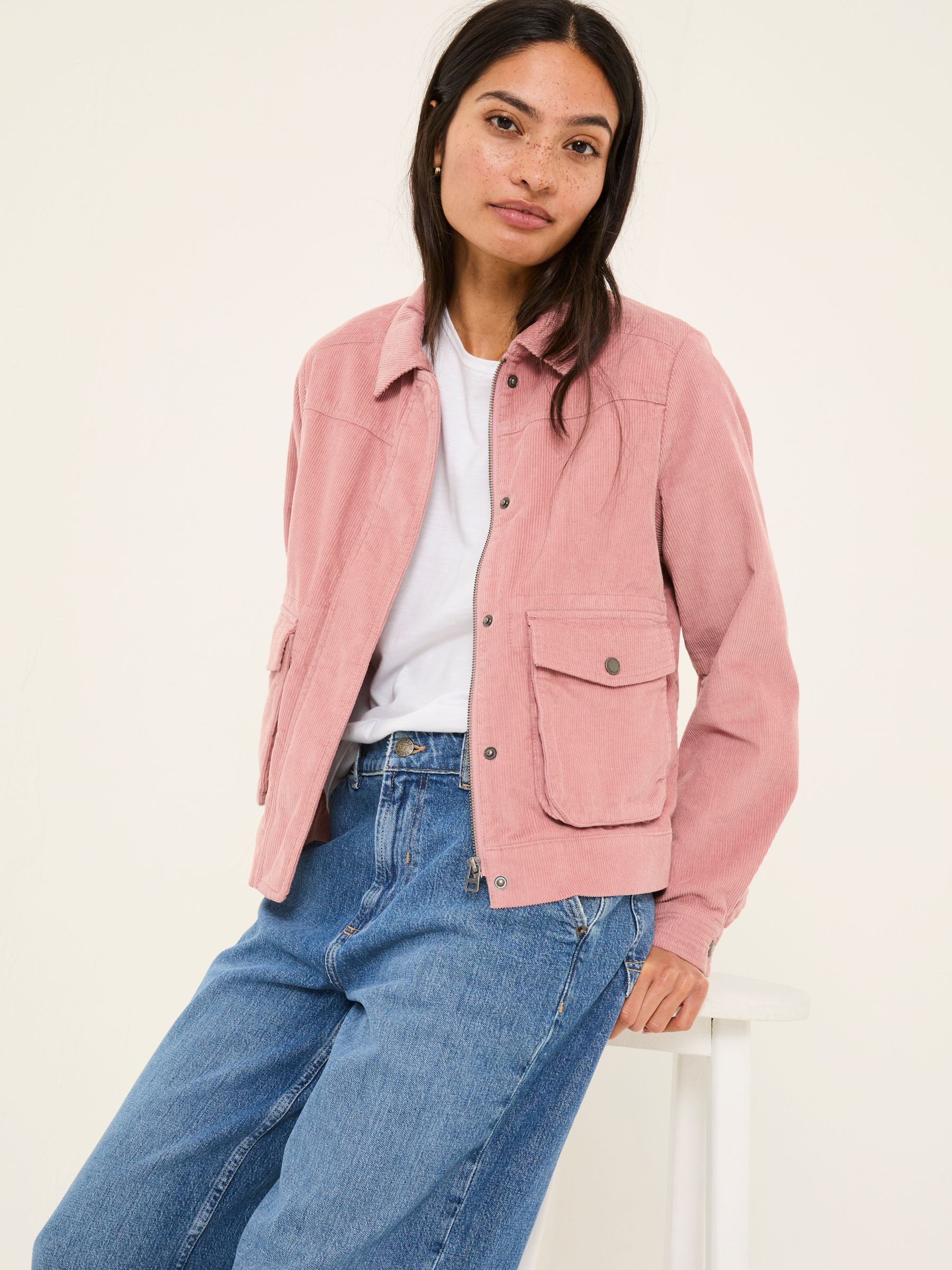 Sienna Pink Cord Jacket (E87901) | $106
