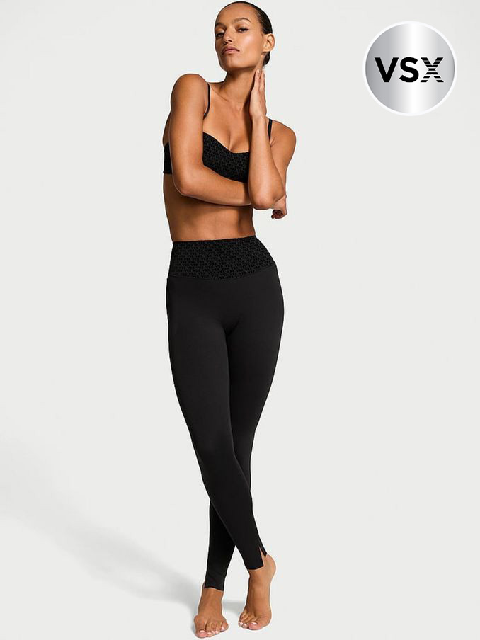 Black Full Length Elevate™ Logo Mesh Pocket Leggings (E87927) | €79