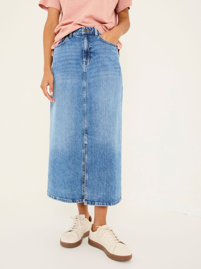 Blue Denim Carla Midi Skirt (E88175) | $84