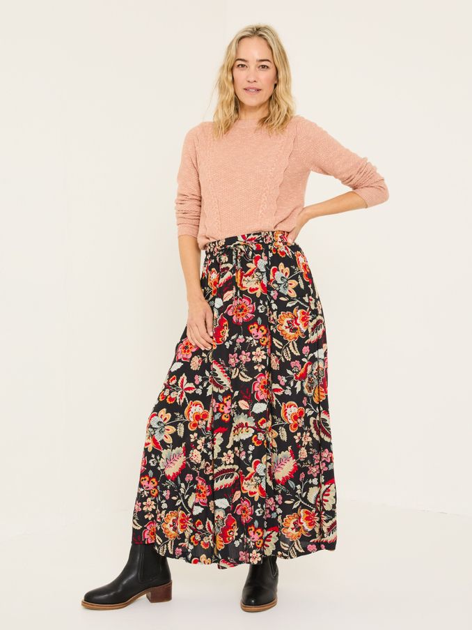 Black Suki Midi Skirt (E88178) | $76