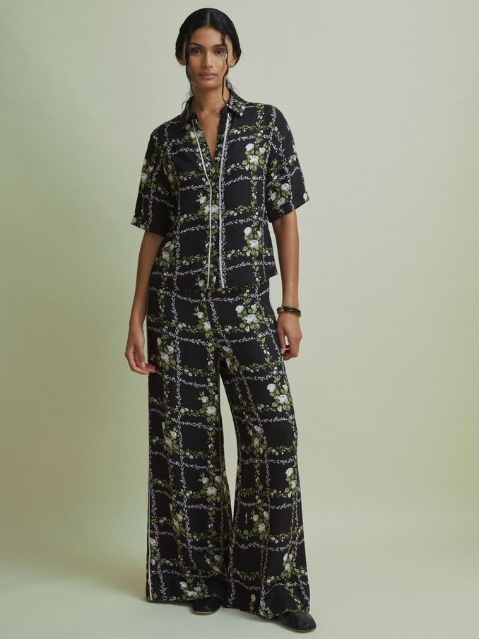 Florere High Rise Wide Leg Trousers in Black (E88203) | €77