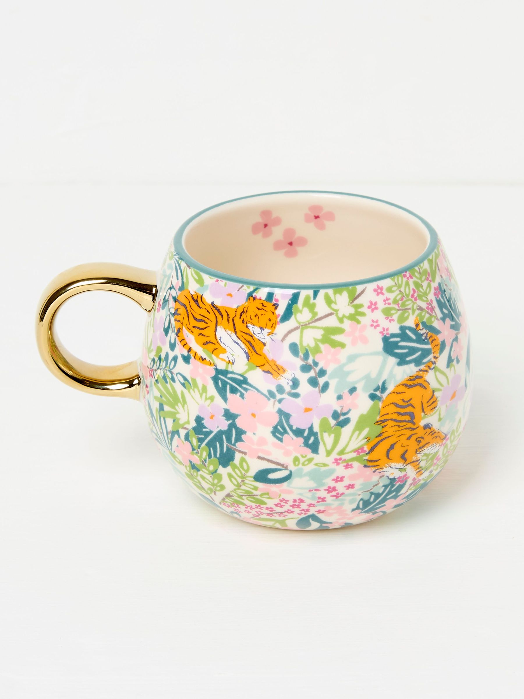 Multi Colour Tiger Floral Mug (E88438) | $20