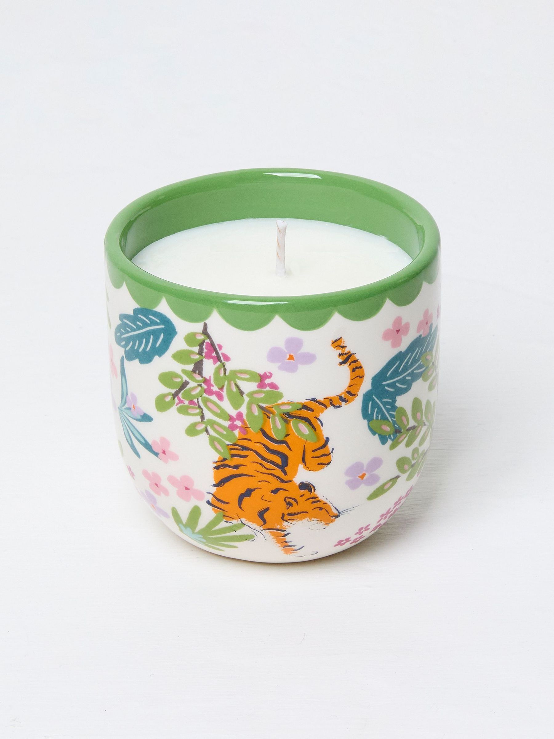 Green Multi Tiger Print Ceramic Candle (E88444) | €36.50