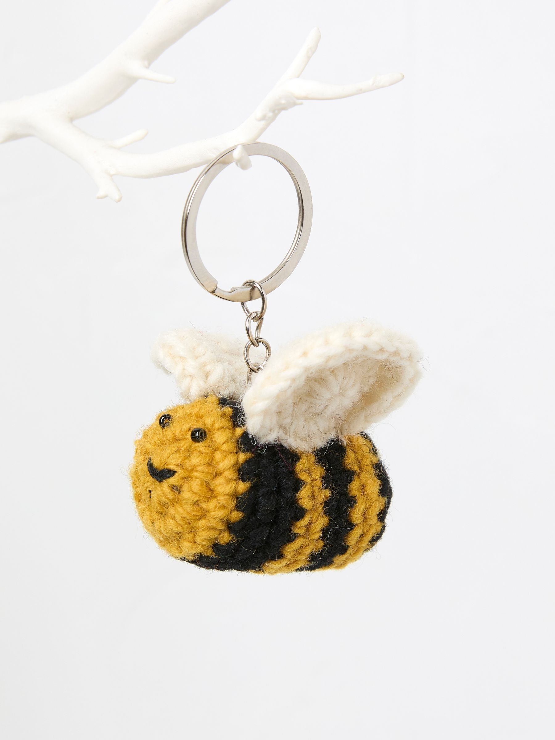 Yellow Crochet Bee Keyring (E88476) | €10.50
