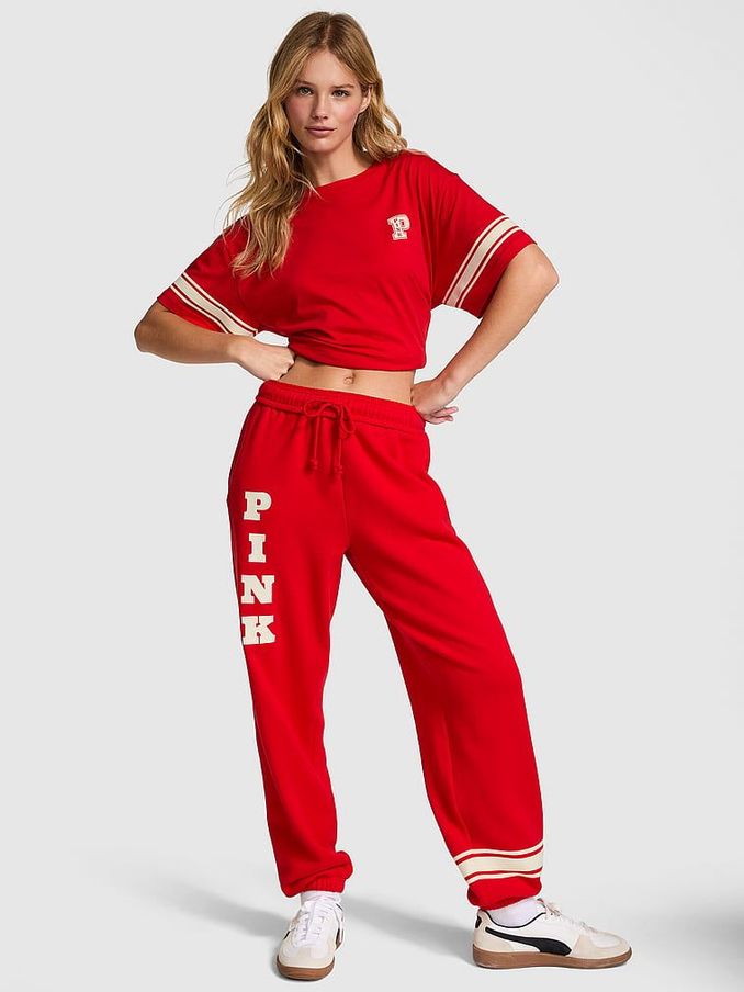 Vermillion Red Cuffed Fleece Joggers (E91758) | €45