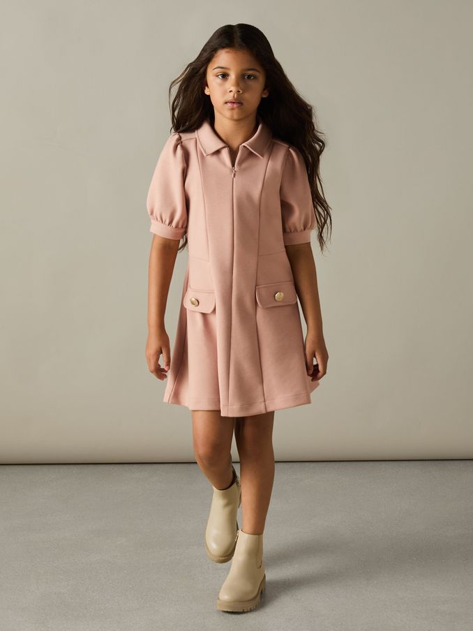 4-9 yrs Jersey Puff Sleeve Dress in Pink (E93722) | US$32