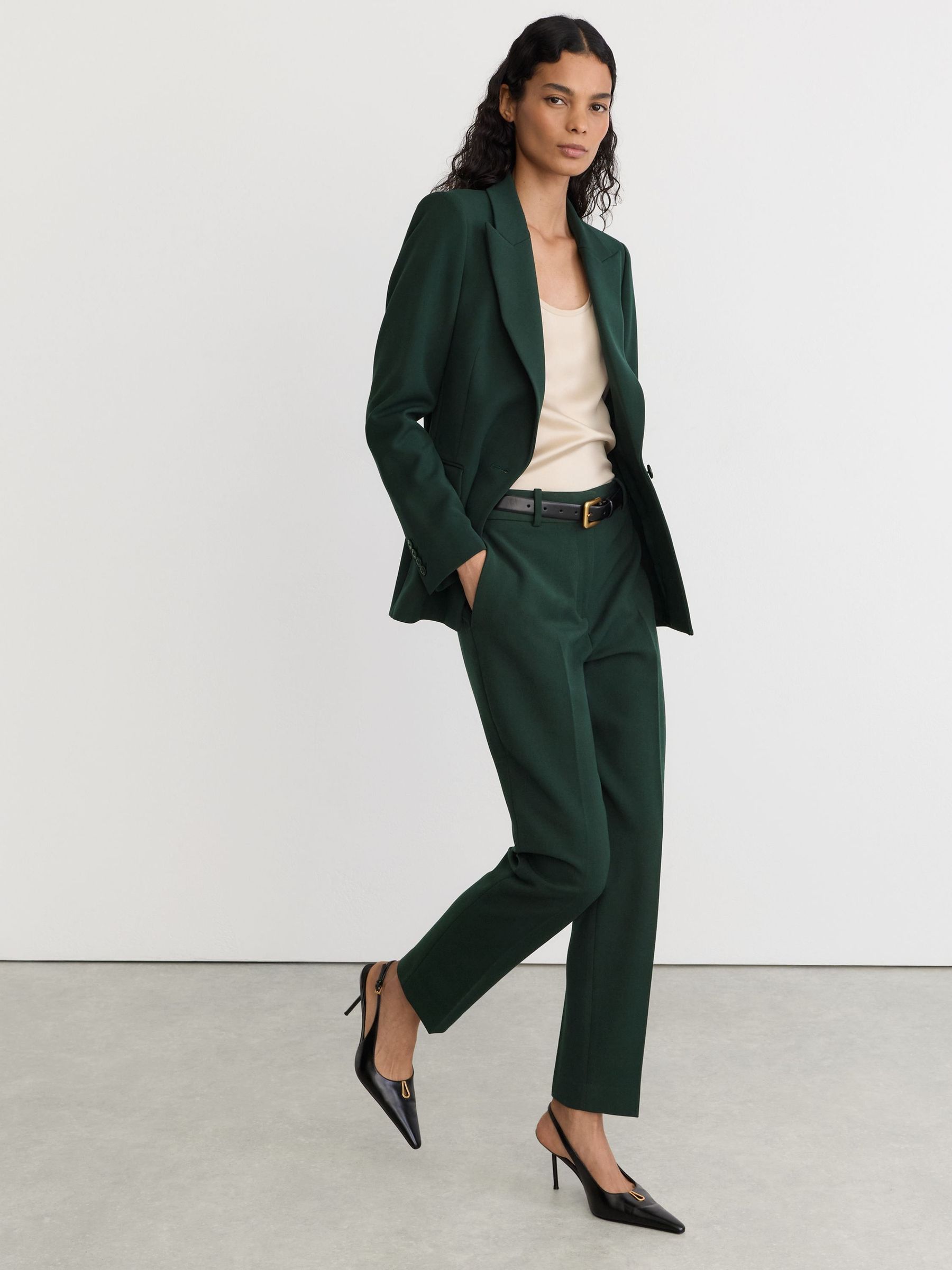 أخضر - Slim-fit Suit Trousers