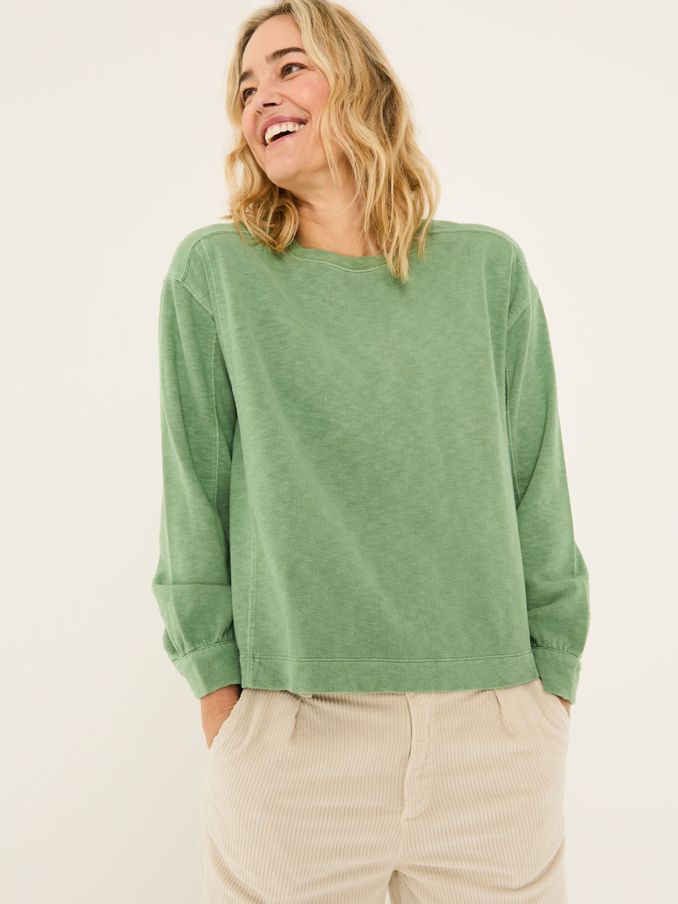 Gia Green Crew Sweat Top (E95678) | €52