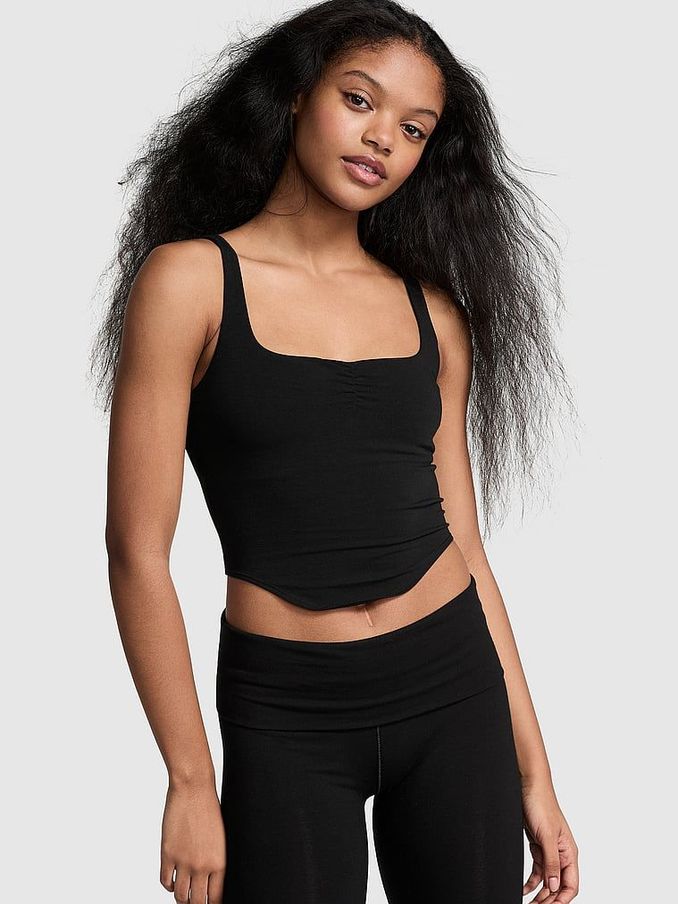 Black Cotton Cami Top (E95690) | €29
