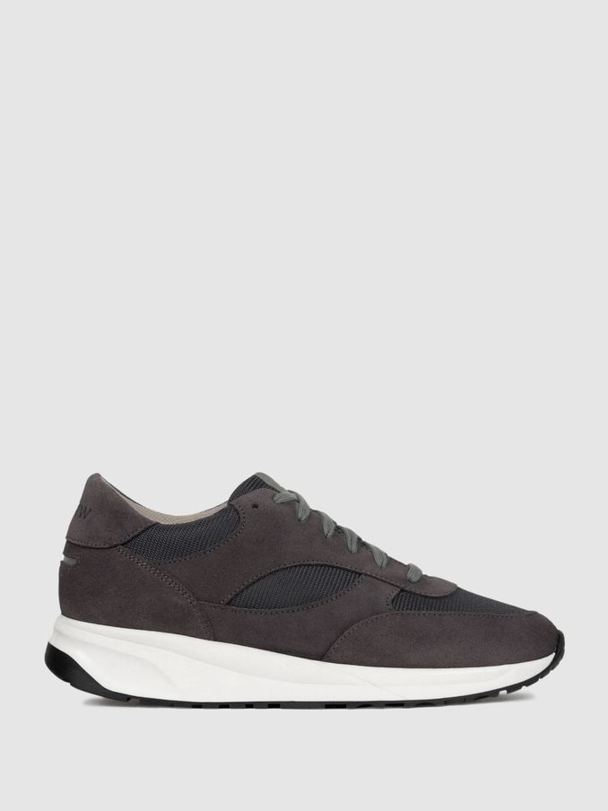 Unseen Footwear Suede and Mesh Rozel Trainers in Grey (E95760) | €168