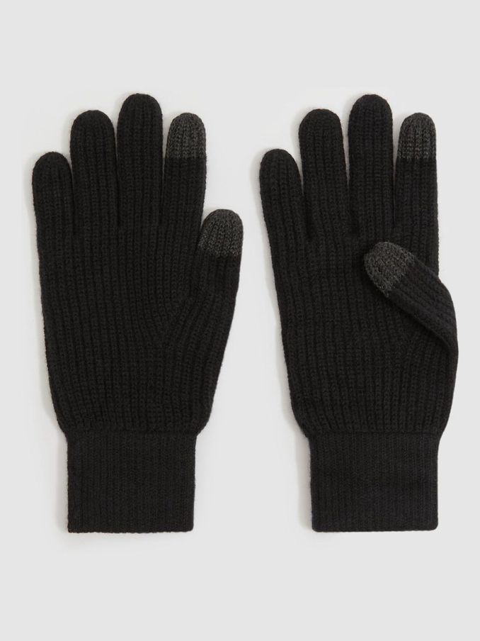 Ribbed-Merino Touchscreen Gloves in Black (E98346) | €70