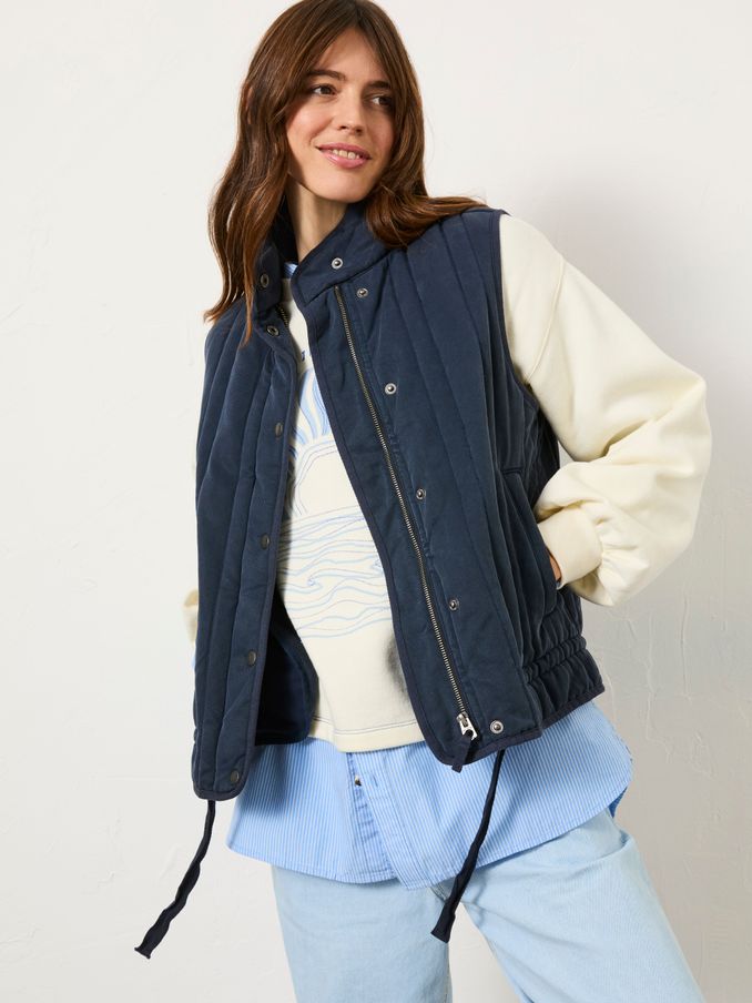Navy Quilted Gilet (E98943) | €66