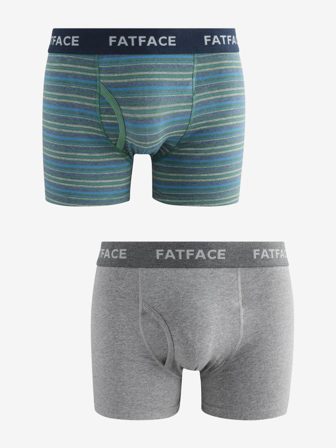 Grey & Green Stripe Classic Boxers 2 Pack (E99503) | $34